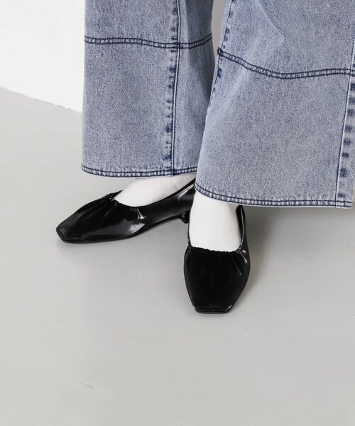 SENSE OF PLACE by URBAN RESEARCH（センスオブプレイスバイアーバンリサーチ）の「シャイニーギャザーフラットシューズ（パンプス・レディース・YELLOW/BLACK/CHARCOAL・S/M/L）」の14枚目の写真