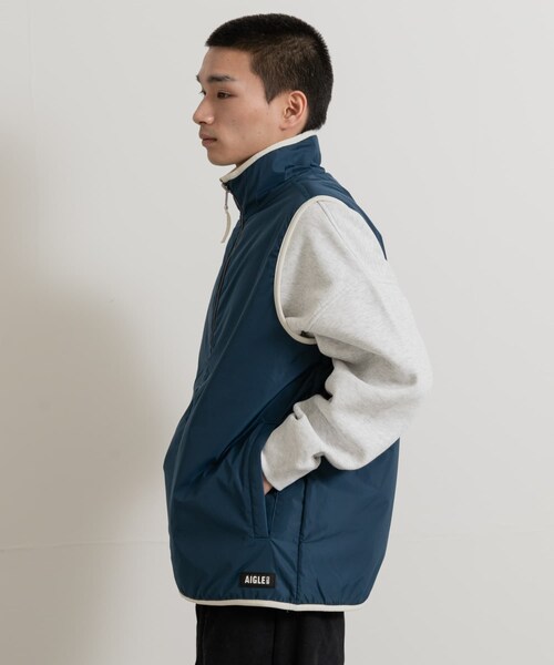 THE GOODLAND MARKET（ザグッドランドマーケット）の「AIGLE　シェルパフリース リバーシブルベスト T-KIT（ベスト・メンズ・DOVE/KRAFT/NOIR・M/L/XL）」の22枚目の写真