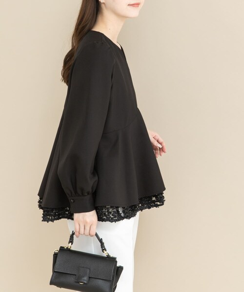 URBAN RESEARCH ROSSO（アーバンリサーチロッソ）の「『WEB限定』レイヤードペプラムブラウス（シャツ/ブラウス・レディース・OFF×OFF/BLK×BLK・Free）」の19枚目の写真