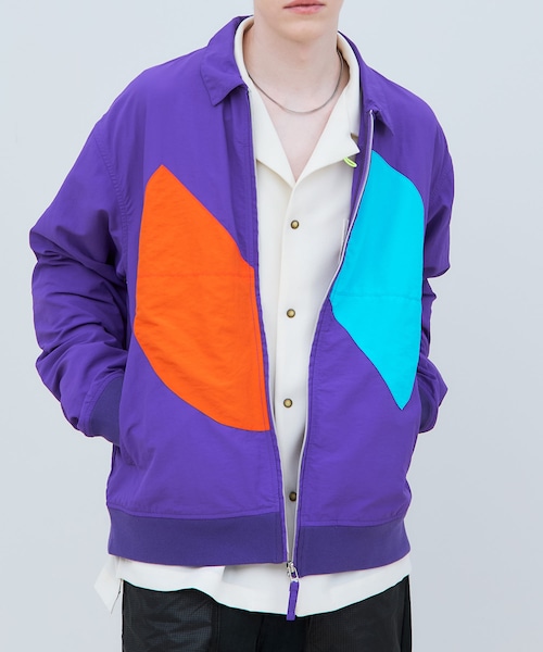 THE GOODLAND MARKET（ザグッドランドマーケット）の「WAX　NYLON ZIP JACKET（ブルゾン・メンズ・BLACK/PURPLE・M/L）」の2枚目の写真