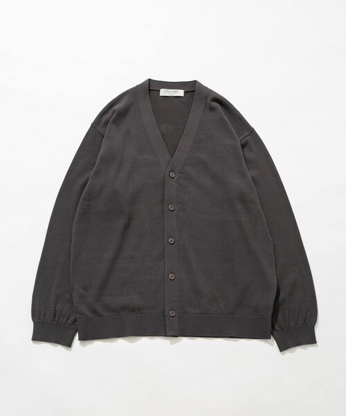 URBAN RESEARCH Sonny Label（アーバンリサーチサニーレーベル）の「強撚コットンニットカーディガン（カーディガン/ボレロ・メンズ・グレー/チャコール/レッド・M/L）」の2枚目の写真