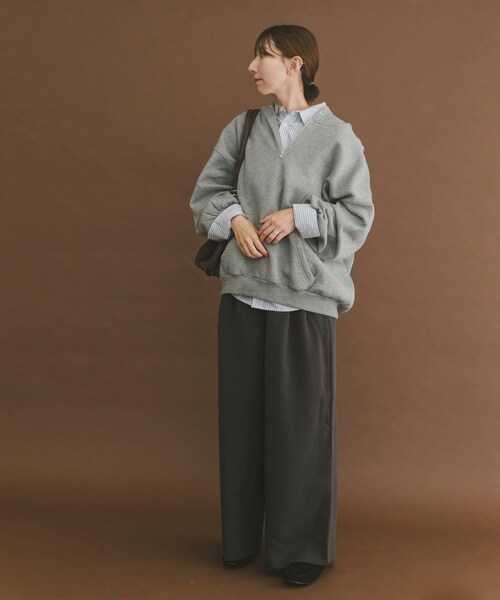 ITEMS URBANRESEARCH(アイテムズ アーバンリサーチ)の「ハイヒートコットンハーフジップスウェット(パーカー・レディース・BEG/GRY/BLK・Free)」の15枚目の写真