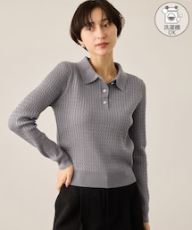 ROPE' PICNIC（ロペピクニック）の「ポロカラーミニケーブルニット/イージーケア（ニット/セーター）」