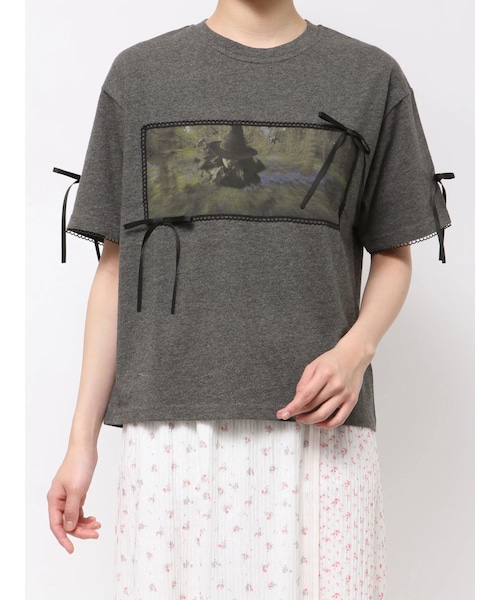 merry jenny（メリージェニー）の「【WICKED】Tシャツ（Tシャツ/カットソー・レディース・オフホワイト/チャコールグレー・F）」の2枚目の写真