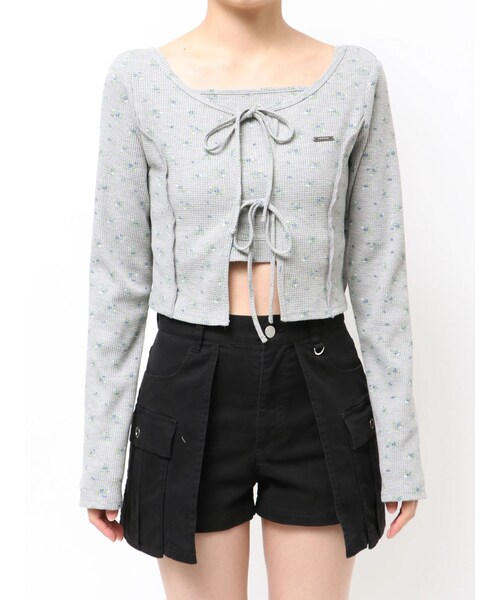 EMODA（エモダ）の「CUT TWIN SET（Tシャツ/カットソー・レディース・ホワイト/グレー/ブラック/ミントグリーン/ネイビー・F）」の3枚目の写真