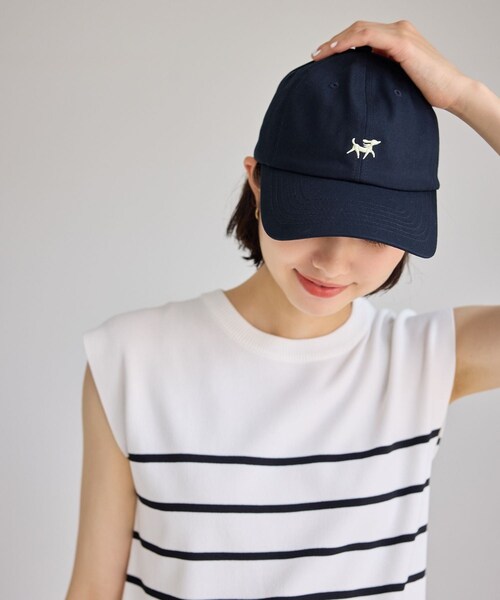 ROPE' PICNIC(ロペピクニック)の「コットンツイル刺繍キャップ/抗菌防臭(キャップ・レディース・キナリ/ネイビー/ピンク・F)」の3枚目の写真