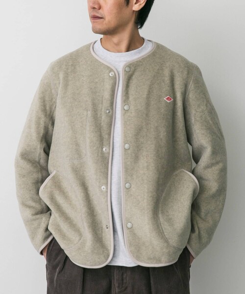 URBAN RESEARCH DOORS（アーバンリサーチドアーズ）の「DANTON　FLEECE COLLARLESS JACKET（ノーカラージャケット・メンズ・BLACK/MARBLE/DK GREY/C GREY/KHAKI/GREEN/DK ORANGE・40/42/44）」の21枚目の写真