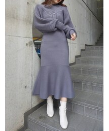 MERCURYDUO | 3WAYバックディティールカーデセットニットワンピース(ワンピース)