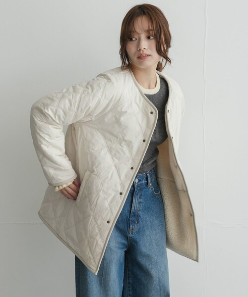 URBAN RESEARCH Sonny Label（アーバンリサーチサニーレーベル）の「リバーシブルボア撥水キルティングコート（その他アウター・レディース・アイボリー/ブラック/ブラウン・Free）」の10枚目の写真