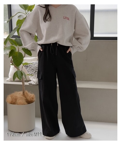 nissen（ニッセン）の「【Essenave】スウェットカーゴワイドパンツ（パンツ・レディース・杢グレー/黒・MTT/LTT/LLTT/3LTT/4LTT/5LTT）」の11枚目の写真