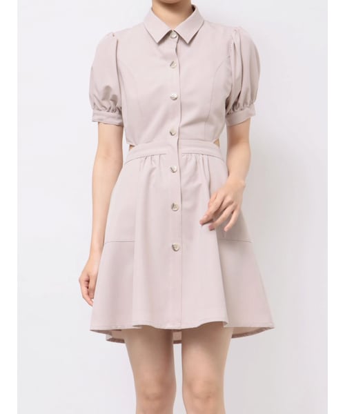 RESEXXY（リゼクシー）の「サイドスリットシャツワンピース（シャツワンピース・レディース・ホワイト/ブラック/ピンク・F）」の3枚目の写真