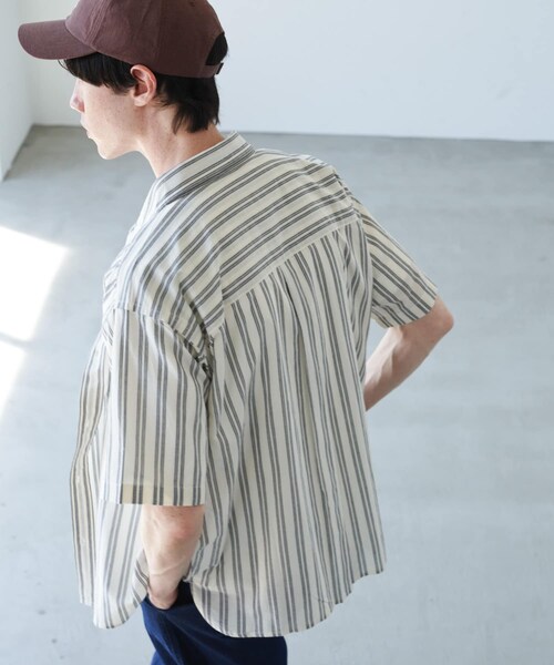 URBAN RESEARCH Sonny Label（アーバンリサーチサニーレーベル）の「インドコットンストライプシャツ（シャツ/ブラウス・メンズ・オフ/ブルー・M/L）」の7枚目の写真