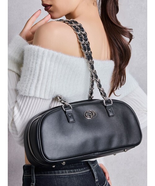 GYDA（ジェイダ）の「チェーンハンドルBAG（ショルダーバッグ・レディース・オフホワイト/ブラック/レッド・F）」の6枚目の写真