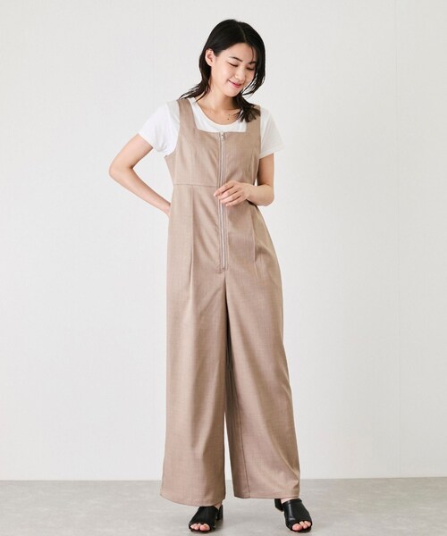 Jayro（ジャイロ）の「【EC限定】フロントジップサロペット（サロペット/オーバーオール・レディース・チャコール/グレー/ブラウン系/ベージュ・M）」の14枚目の写真