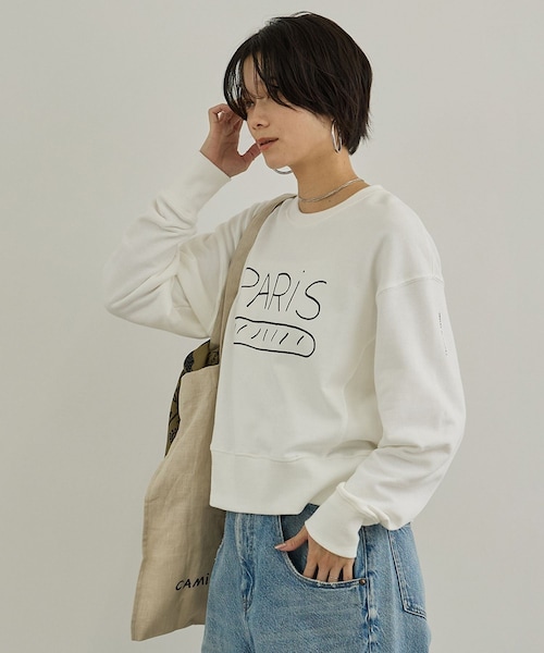ADAM ET ROPE'(アダムエロペ)の「【Camille de Cussac by SALON】アートプリントスウェット(スウェット・レディース・ホワイト/ホワイト系/ベージュ/ベージュ系・F)」の13枚目の写真