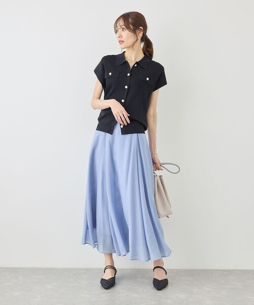 ROPE' PICNIC(ロペピクニック)の「ボリュームサーキュラースカート(スカート・レディース・キナリ系/ダークブラウン/サックス・F)」の21枚目の写真