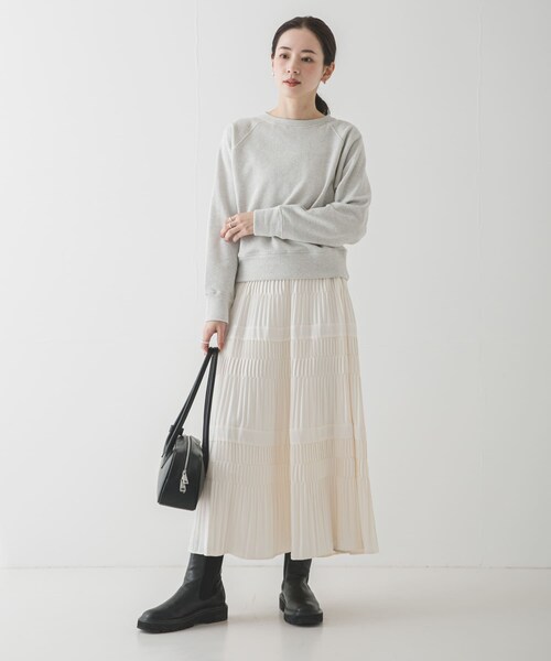 URBAN RESEARCH（アーバンリサーチ）の「プリーツティアードスカート（スカート・レディース・IVORY/CHARCOAL/BLACK・Free）」の13枚目の写真