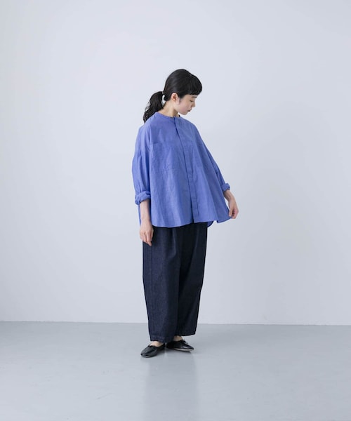 かぐれ（カグレ）の「コットンダブルポケットワイドシャツ（シャツ/ブラウス・レディース・OFF/BLUE・FREE）」の21枚目の写真