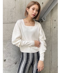 EMODA | カーブギャザーニット(ニット/セーター)