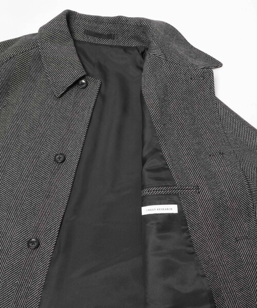 URBAN RESEARCH（アーバンリサーチ）の「WINDPROOF TWEED HALF COAT（テーラードジャケット・メンズ・BROWN/CHARCOAL・M/L）」の14枚目の写真