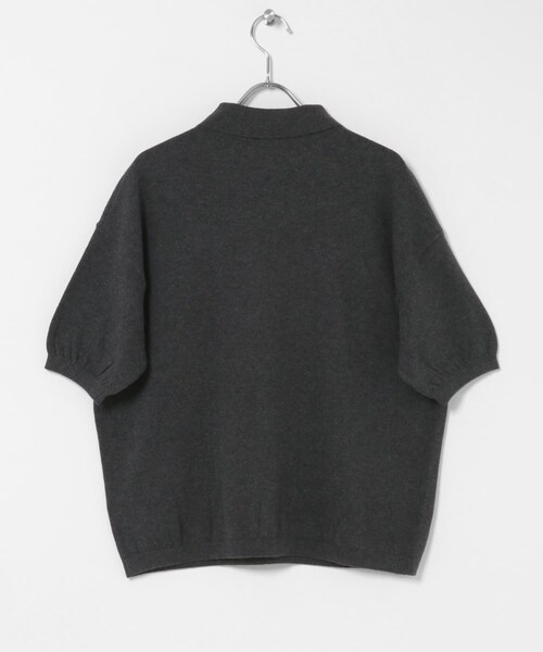 EKAL(エカル)の「ハーフスリーブニットポロシャツ(ニット/セーター・レディース・ブラック/チャコール/グリーン・One)」の9枚目の写真