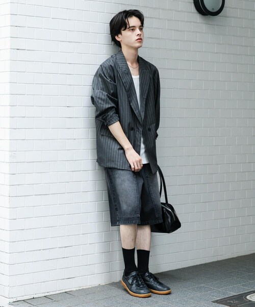 SENSE OF PLACE by URBAN RESEARCH（センスオブプレイスバイアーバンリサーチ）の「『セットアップ対応』『イージーケア/速乾』リネンライクピンストライプルーズジャケット（テーラードジャケット・メンズ・GRAY/BEIGE・M/L）」の20枚目の写真