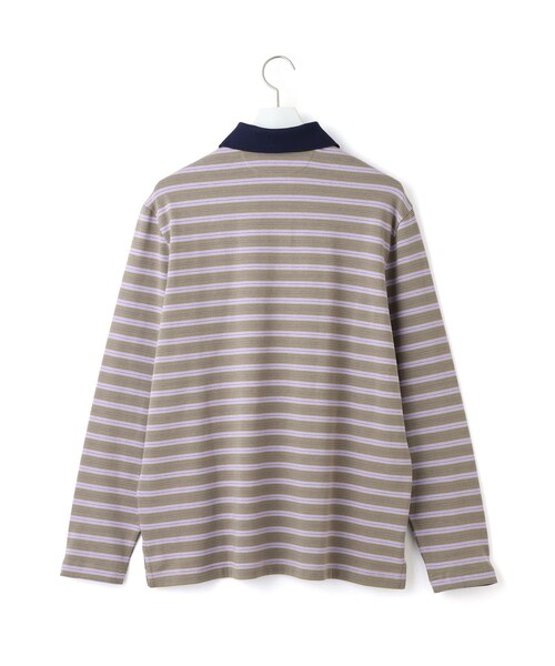 ADAM ET ROPE'(アダムエロペ)の「【HOMME girls×FRUIT OF THE LOOM】Striped Long Sleeve Polo(ポロシャツ・レディース・ラベンダー・S)」の3枚目の写真