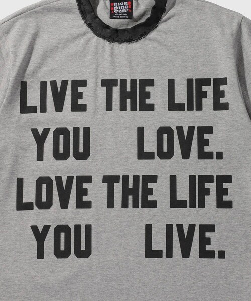 ADAM ET ROPE'(アダムエロペ)の「【RICE NINE TEN/ライス ナイン テン】HAND PRINT RINGER T-SHIRT(Tシャツ/カットソー・メンズ・グレー/ホワイト/クリーム・1/2)」の11枚目の写真