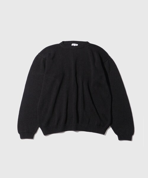 ADAM ET ROPE'(アダムエロペ)の「【KAPTAIN SUNSHINE/キャプテンサンシャイン】Cotton Washi Hand Frame P/O(ニット/セーター・メンズ・ブラック/ブルー・3/4)」の2枚目の写真