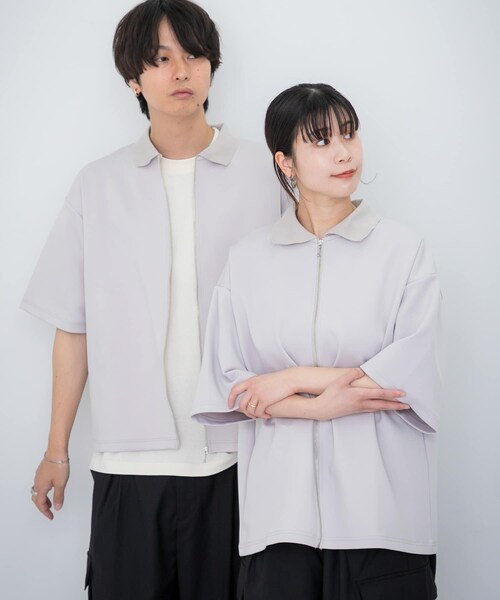 SENSE OF PLACE by URBAN RESEARCH（センスオブプレイスバイアーバンリサーチ）の「『ユニセックス』ZIPカーディガンTシャツ(5分袖)（カーディガン/ボレロ・メンズ・BEIGE/BLACK/BLUE・M/L）」の15枚目の写真