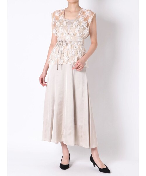 MERCURYDUO（マーキュリーデュオ）の「オーバーレースマーメイドドレス（ワンピース・レディース・ブラック/ベージュ・S/M）」の14枚目の写真