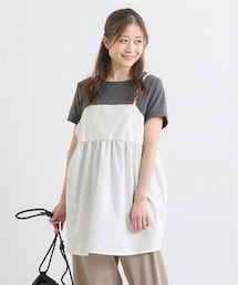 nissen | 【マタニティウエア・授乳服】チュニックキャミソール＋トップス２点セット（産前・産後）(マタニティウェア/グッズ)