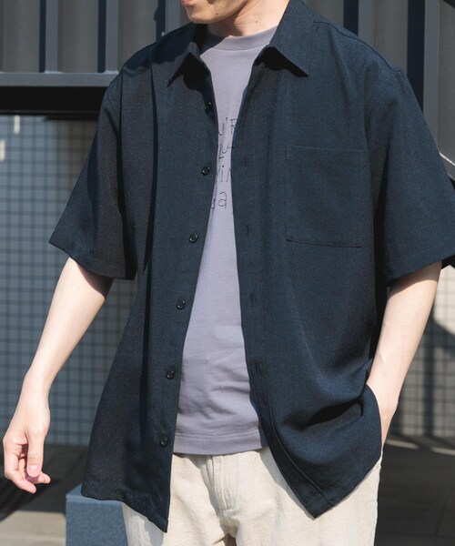 ITEMS URBANRESEARCH(アイテムズ アーバンリサーチ)の「『イージーケア/速乾/UVカット』『セットアップ対応』クイックドライリネンタッチ半袖シャツ(シャツ/ブラウス・メンズ・CHA/GRN/BRN/BLK・M/L)」の19枚目の写真