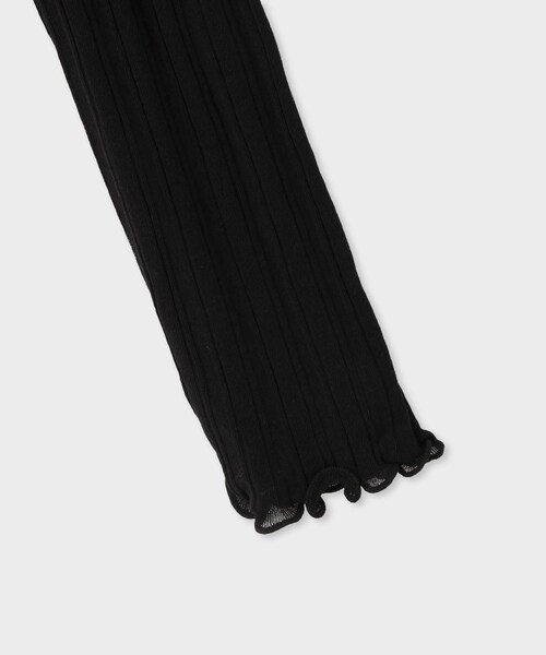 ROPE'(ロペ)の「【HAKUJI(ハクジ)】WIDE RIB LAYERED LS PO|レイヤード長袖カットソー(Tシャツ/カットソー・レディース・ブラック/ホワイト・F)」の9枚目の写真