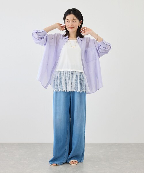 ROPE' PICNIC(ロペピクニック)の「レースドッキングタンク/着丈が選べる(タンクトップ・レディース・ホワイト・M/MT)」の17枚目の写真