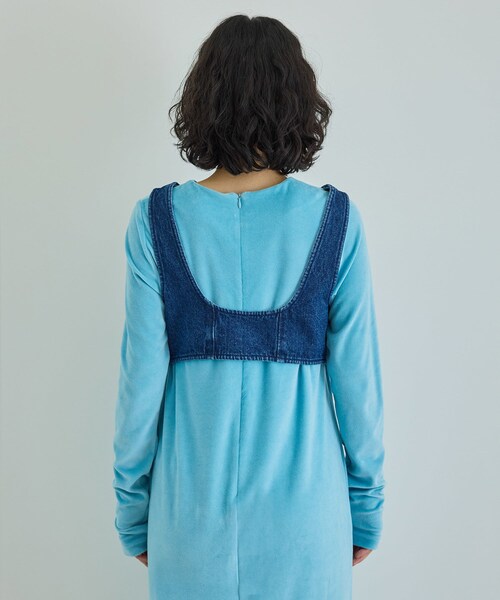 ADAM ET ROPE'（アダムエロペ）の「nagisax7xAER　CROPPED　DENIM　TOP（ベスト・レディース・ブルー系・F）」の20枚目の写真