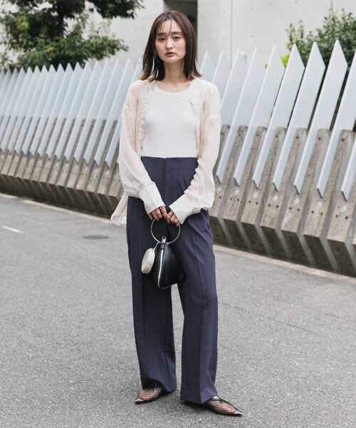 SENSE OF PLACE by URBAN RESEARCH（センスオブプレイスバイアーバンリサーチ）の「メッシュポインテッドシューズ（バレエシューズ・レディース・IVORY/BLACK・S/M/L）」の21枚目の写真