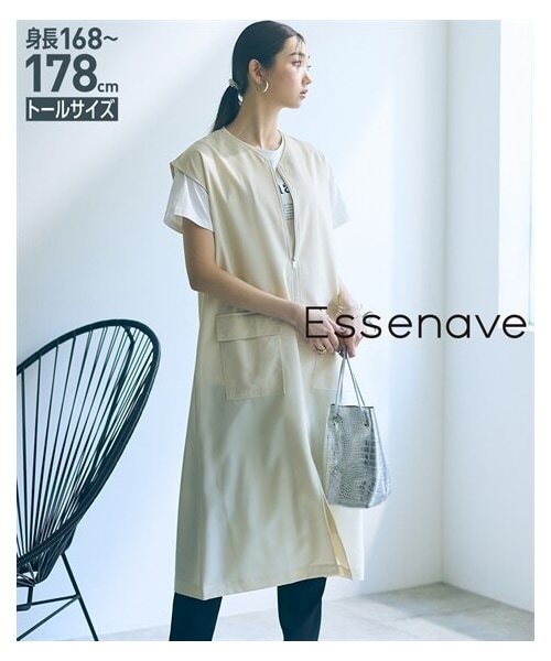 nissen（ニッセン）の「高身長　ジレワンピース（トールサイズ）Essenave（ワンピース・レディース・サンドベージュ/黒・MTT/LTT/LLTT/3LTT/4LTT/5LTT）」の12枚目の写真