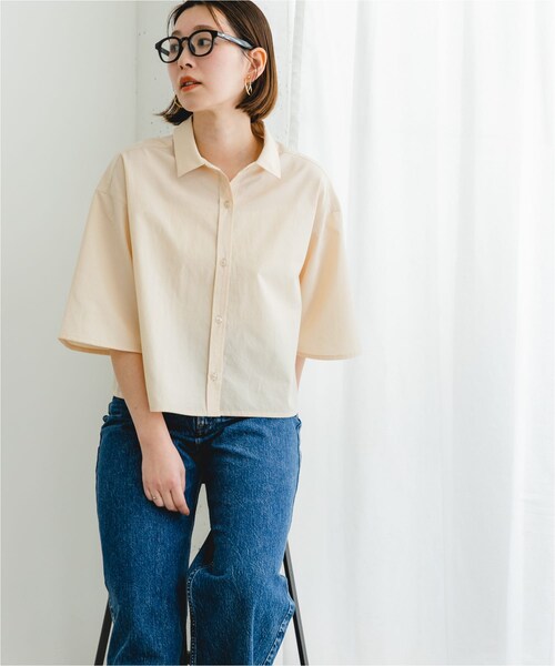 URBAN RESEARCH ROSSO（アーバンリサーチロッソ）の「F by ROSSO　ハーフスリーブクロップドシャツ（シャツ/ブラウス・レディース・OFF WHITE/P/BEIGE・FREE）」の13枚目の写真