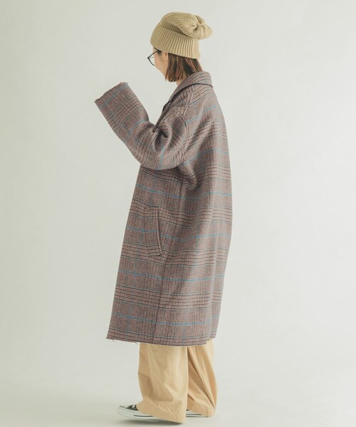URBAN RESEARCH DOORS(アーバンリサーチドアーズ)の「FORK&SPOON チェックダブルコート(チェスターコート・レディース・BRNCHK/CHCCHK・1)」の16枚目の写真