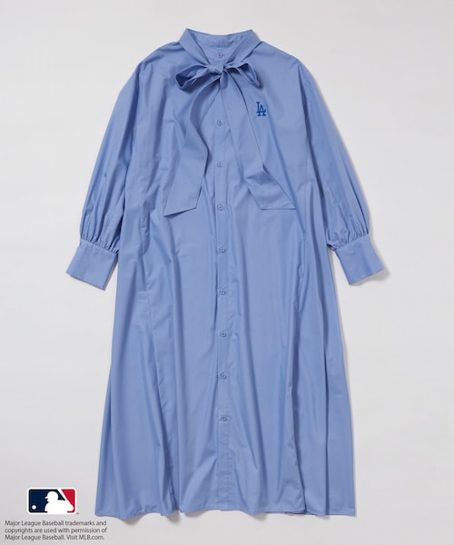 ROPE' PICNIC（ロペピクニック）の「【MLB COLLECTION BY JUN】リボンタイシャツワンピース（シャツワンピース・レディース・ネイビー/ブルー/サックス・38）」の19枚目の写真