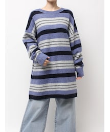 Ungrid | マルチボーダールーズニット(ニット/セーター)