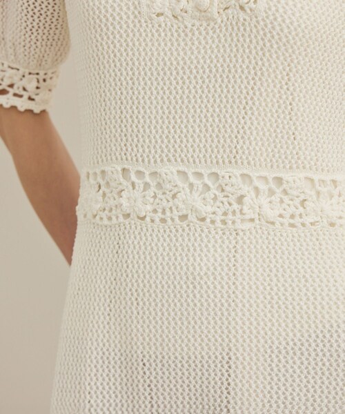ROPE'（ロペ）の「クロシェニットワンピース/洗える（ワンピース・レディース・ホワイト/ネイビー・F）」の19枚目の写真