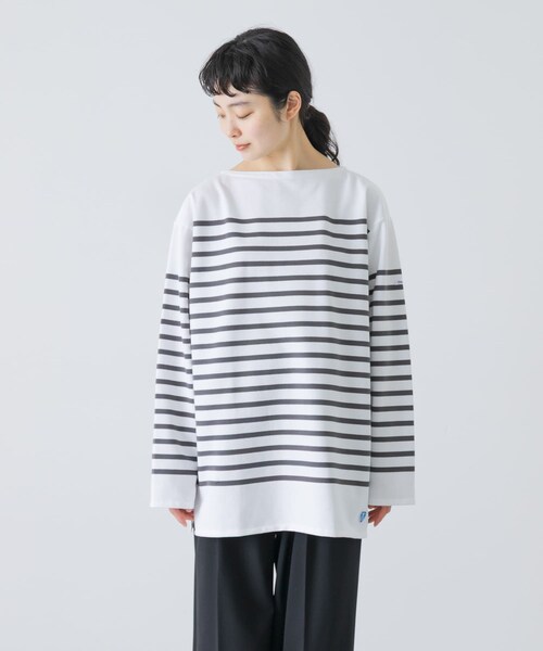 かぐれ（カグレ）の「ORCIVAL　BOAT NECK LONG-SLEEVE PULLOVER（Tシャツ/カットソー・レディース・BLUE/STEEL GREY・6）」の12枚目の写真
