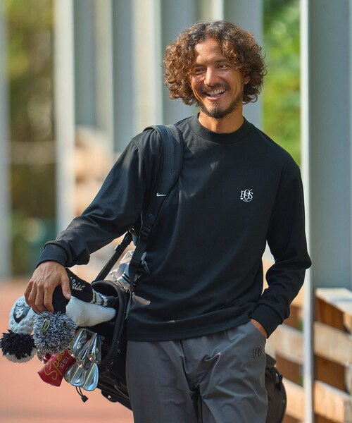 URBAN RESEARCH Sonny Label（アーバンリサーチサニーレーベル）の「OOPS　機能付きモックネックロングTシャツ（Tシャツ/カットソー・メンズ・BLACK/OFF・M/L/XL）」の15枚目の写真