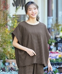 nissen | ＜大きいサイズ＞涼しいサラサラカットソー楊柳２WAYトップス(Tシャツ/カットソー)