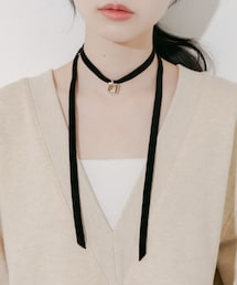 SMELLY | スクエアチャームベロアチョーカーネックレス(ネックレス)