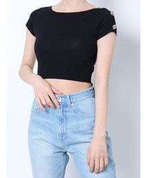 GYDA | オフショルGGボタンニットTOPS(ニット/セーター)