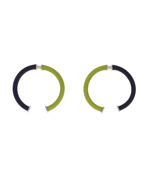 UN3D.（アンスリード）の「W PARTS RING PIERCE（ピアス（両耳用）・レディース・ネイビー/ブラウン/シルバー/ゴールド・F）」の2枚目の写真