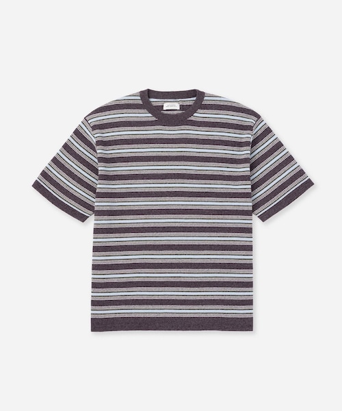 Saturdays NYC(サタデーズ ニューヨークシティ )の「Pacho Stripe Knit Top(Tシャツ/カットソー・レディース・ブラック系/パープル・L/M/S/XL)」の6枚目の写真